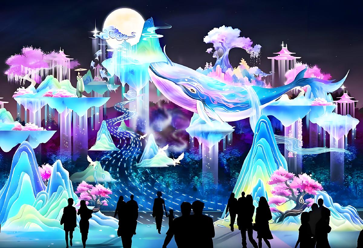 灯光美陈-互动翅膀-互动星球